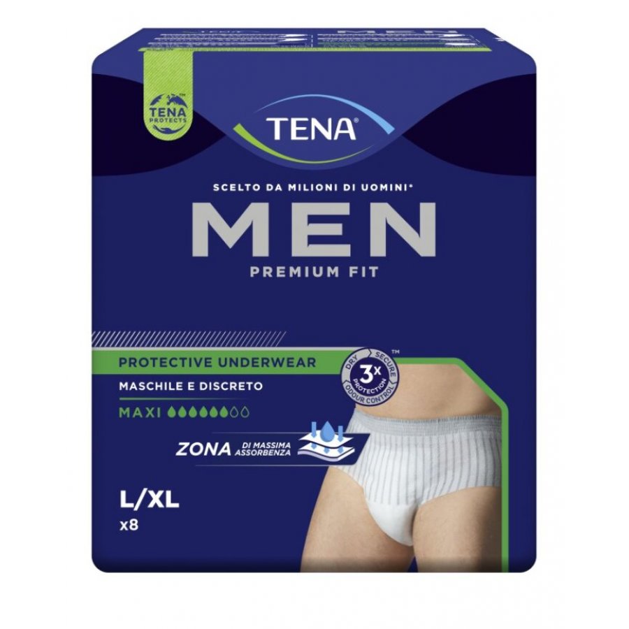 MUTANDINA ASSORBENTE MASCHILE TENA MEN PREMIUM FIT LIVELLO 4 L/XL 8 PEZZI